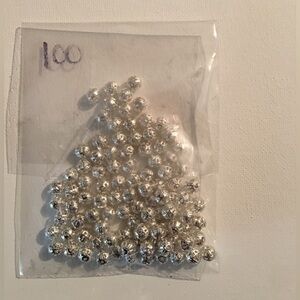 Filigree type balls - silver tone 100 pieces